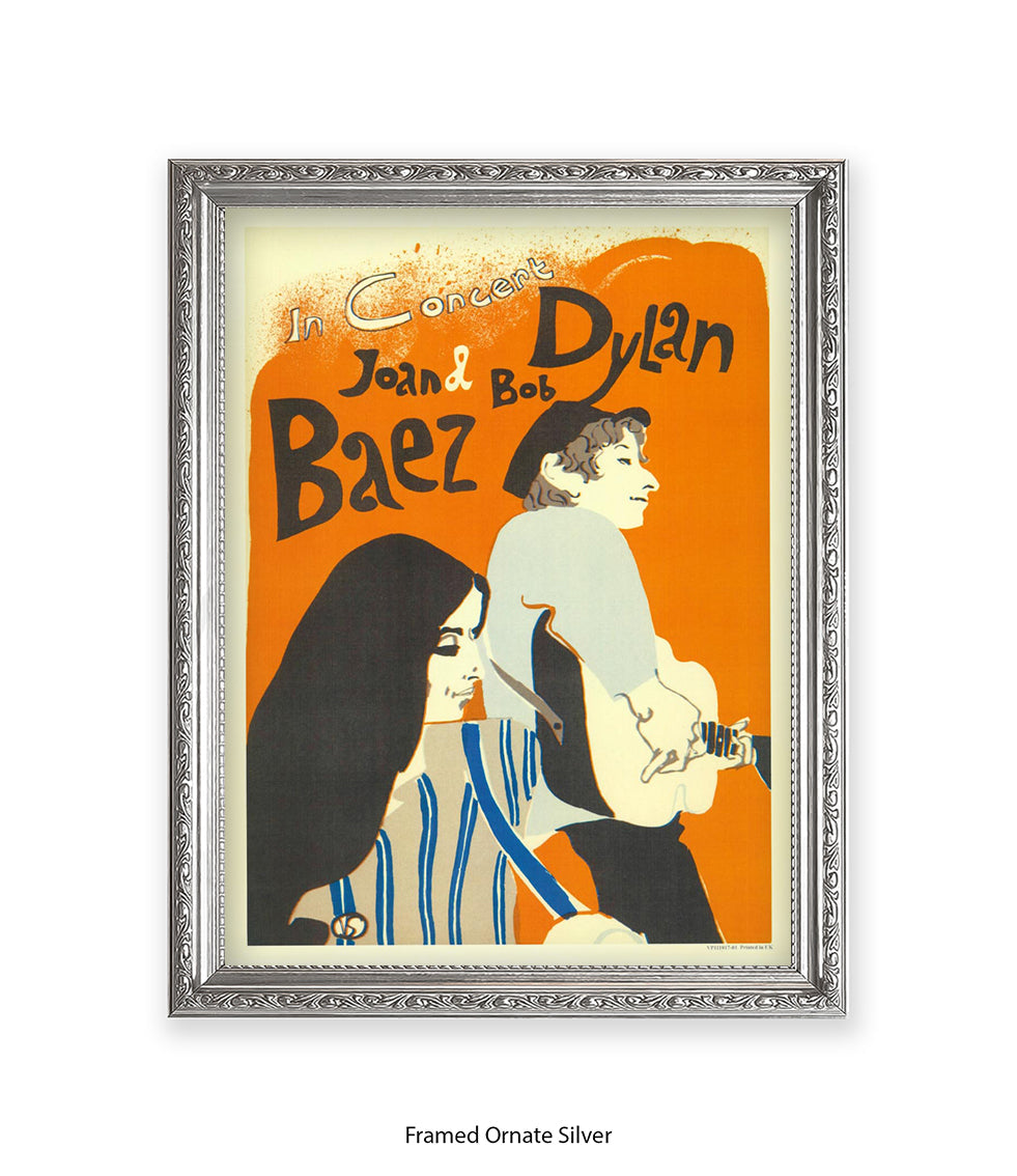 Bob Dylan & Joan Baez in Concert Art Print