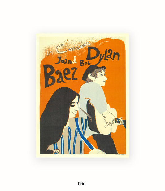 Bob Dylan & Joan Baez in Concert Art Print