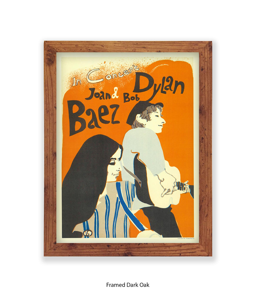 Bob Dylan & Joan Baez in Concert Art Print