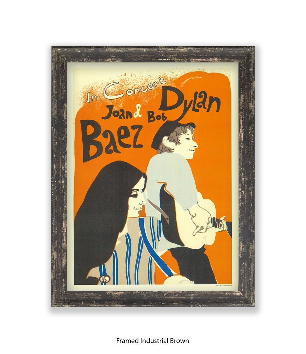 Bob Dylan & Joan Baez in Concert Art Print