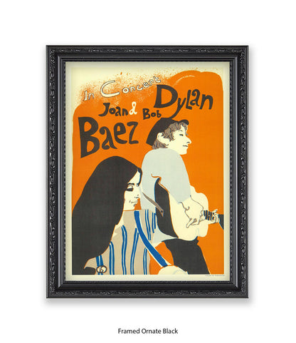 Bob Dylan & Joan Baez in Concert Art Print