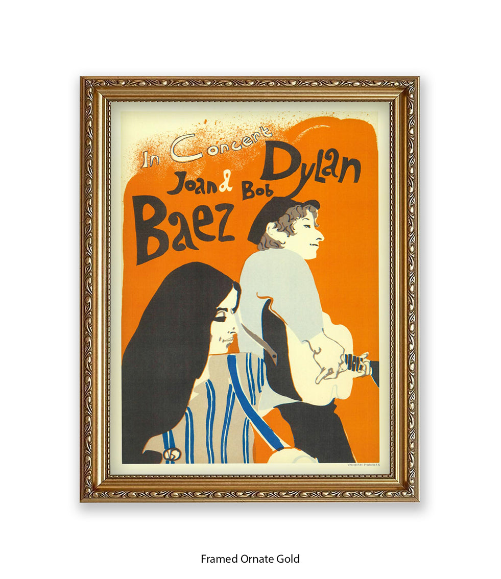 Bob Dylan & Joan Baez in Concert Art Print