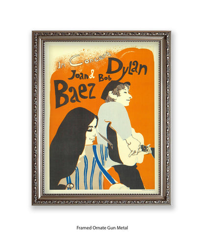 Bob Dylan & Joan Baez in Concert Art Print