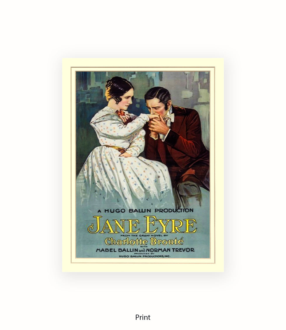 Jane Eyre - Charlotte Bronte - Book Cover - Art Print