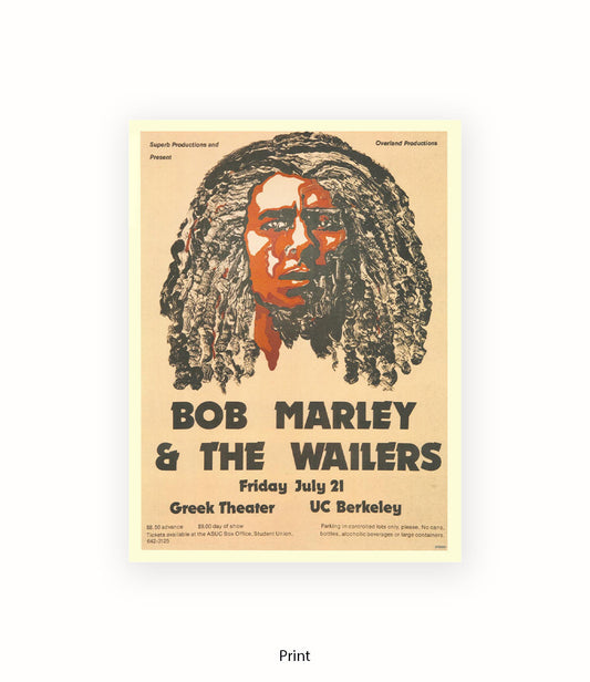 Bob Marley & The Wailers Greek Theatre Art Print