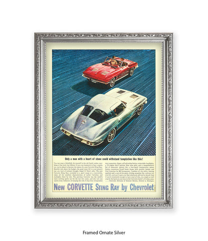 Corvette Stingray Only A Man With A Heart Art Print