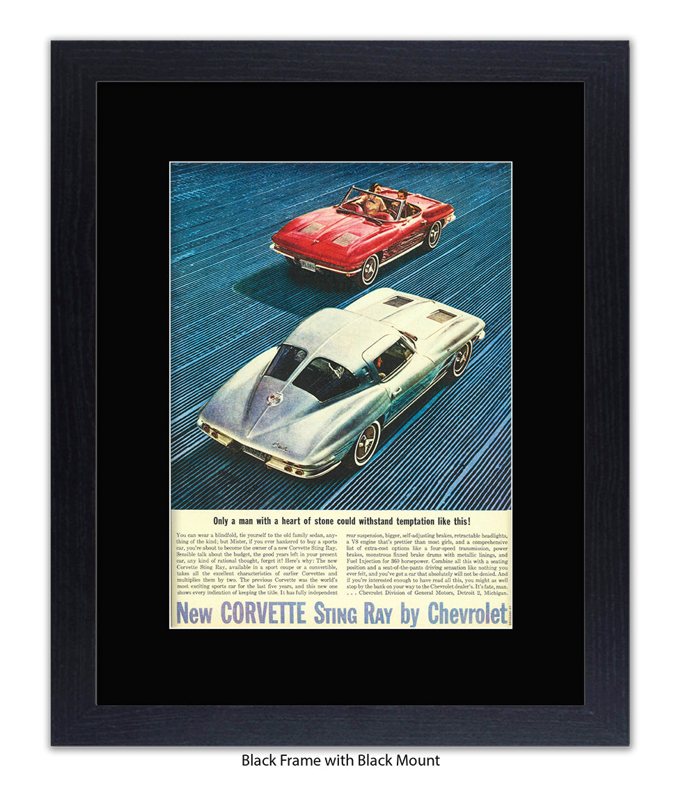 Corvette Stingray Only A Man With A Heart Art Print