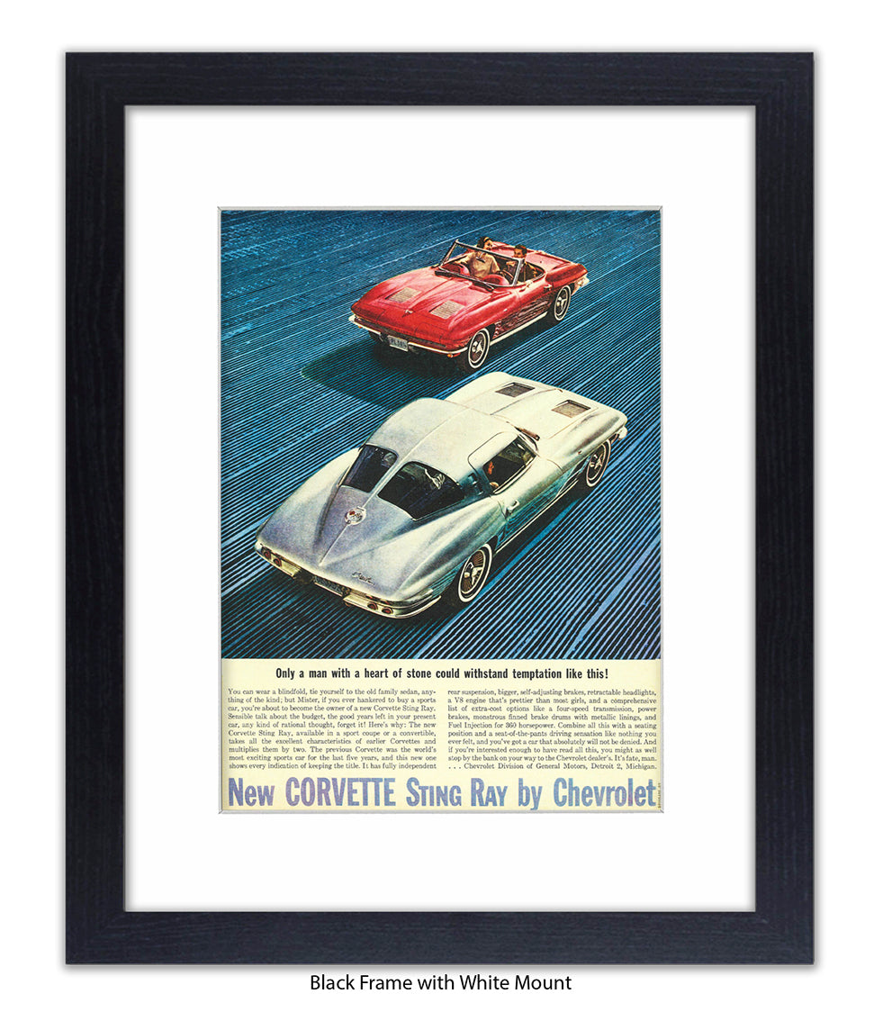 Corvette Stingray Only A Man With A Heart Art Print