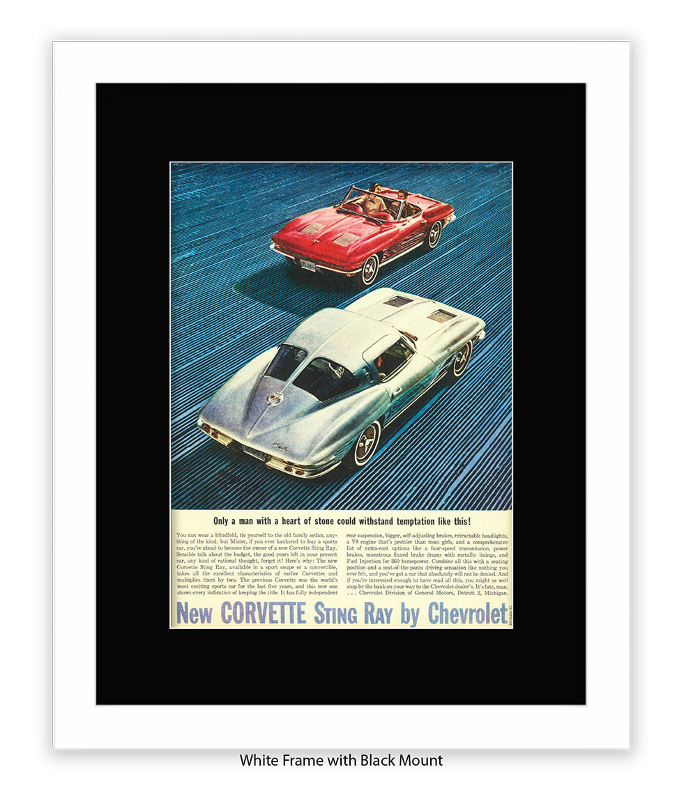 Corvette Stingray Only A Man With A Heart Art Print