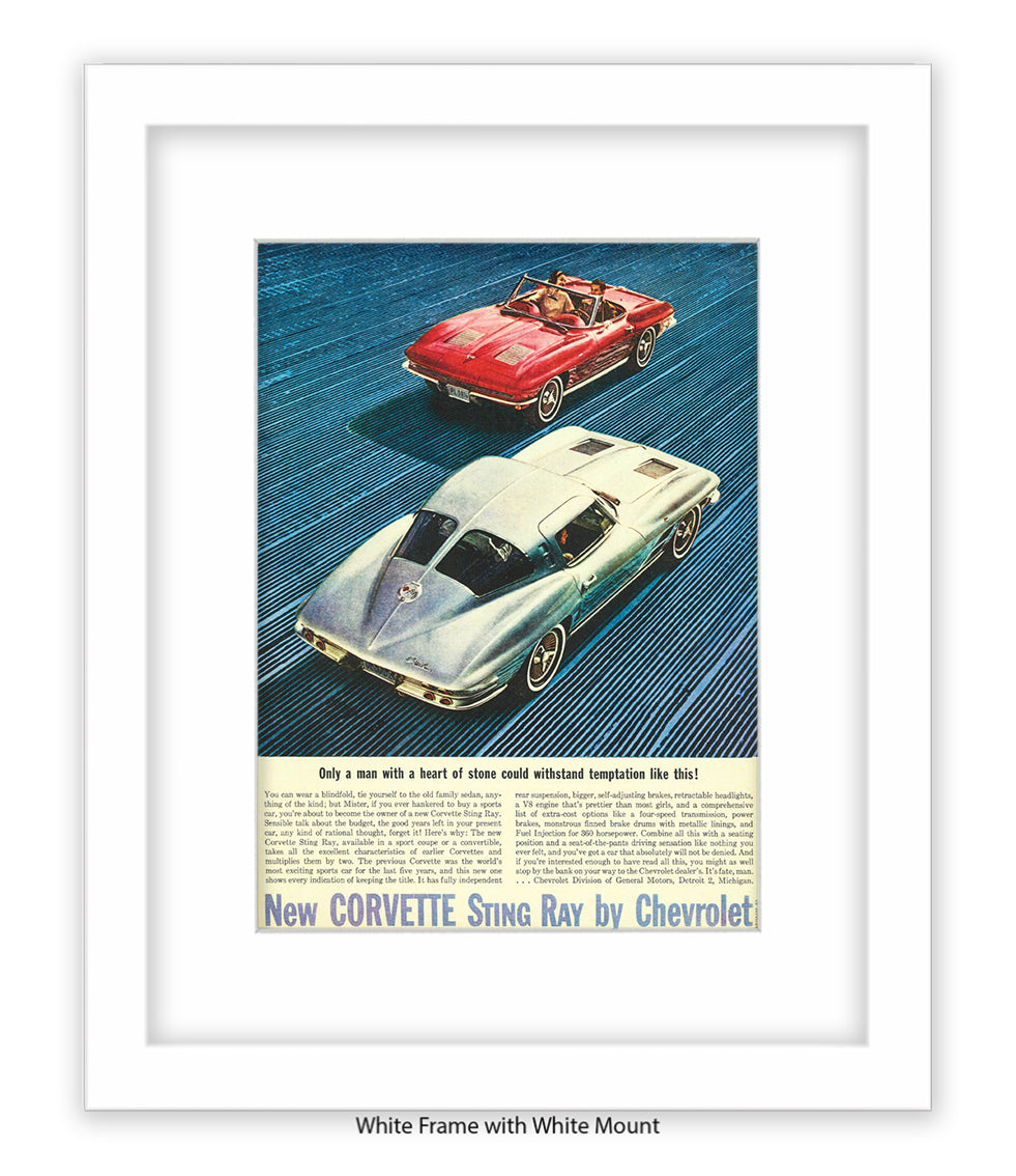 Corvette Stingray Only A Man With A Heart Art Print