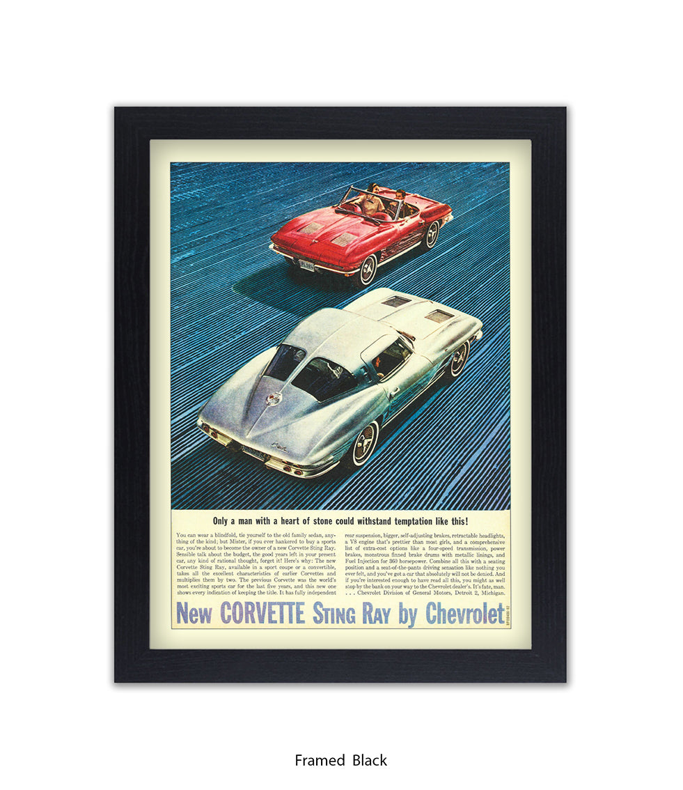 Corvette Stingray Only A Man With A Heart Art Print