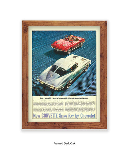 Corvette Stingray Only A Man With A Heart Art Print