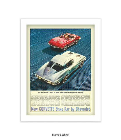 Corvette Stingray Only A Man With A Heart Art Print