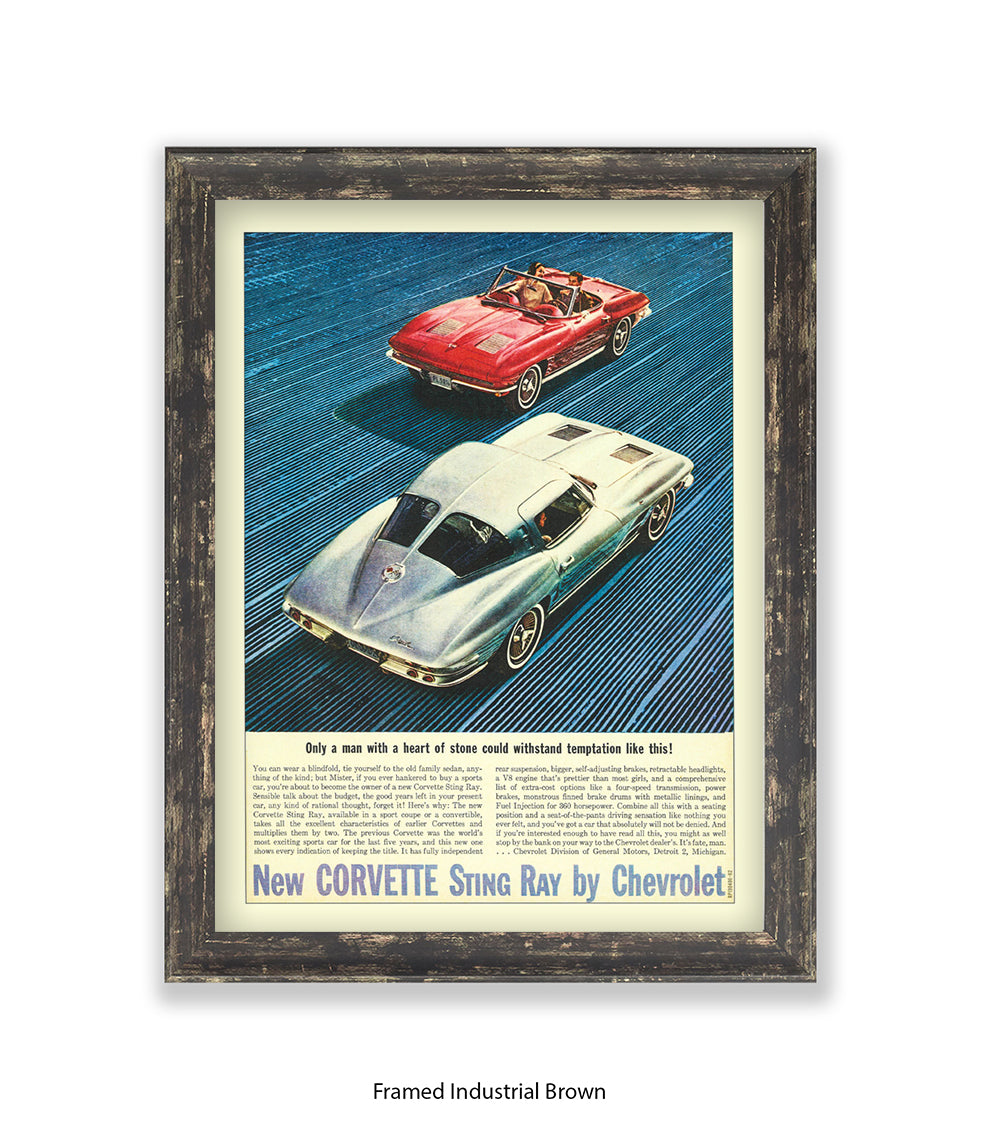 Corvette Stingray Only A Man With A Heart Art Print