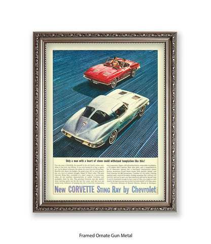 Corvette Stingray Only A Man With A Heart Art Print