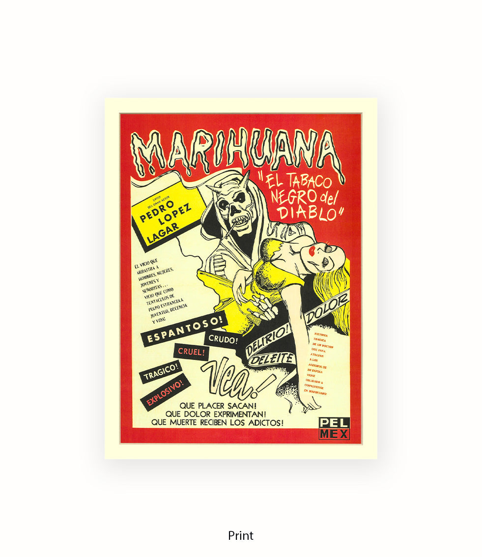 Marihuana - El Tabaco Negro Del Diablo - Art Print