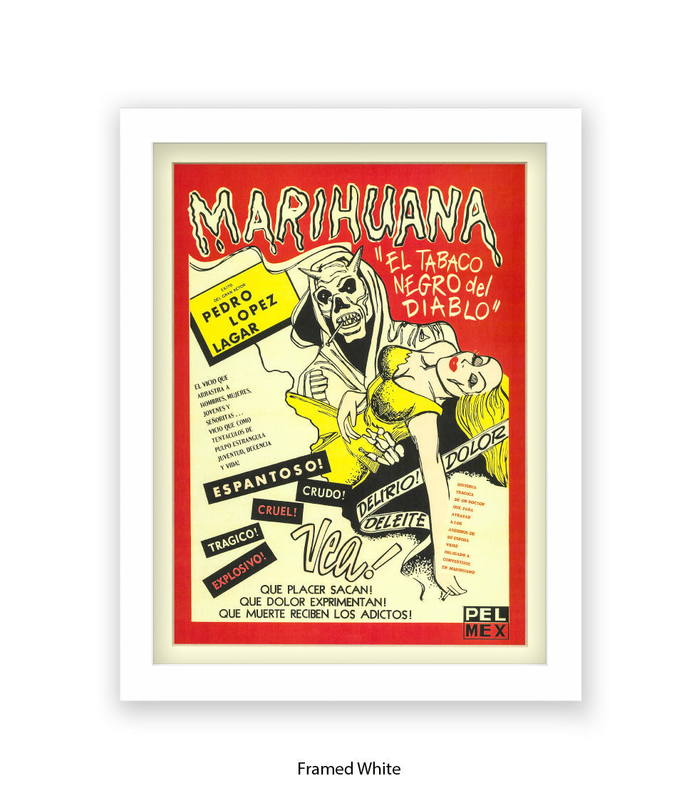 Marihuana - El Tabaco Negro Del Diablo - Art Print