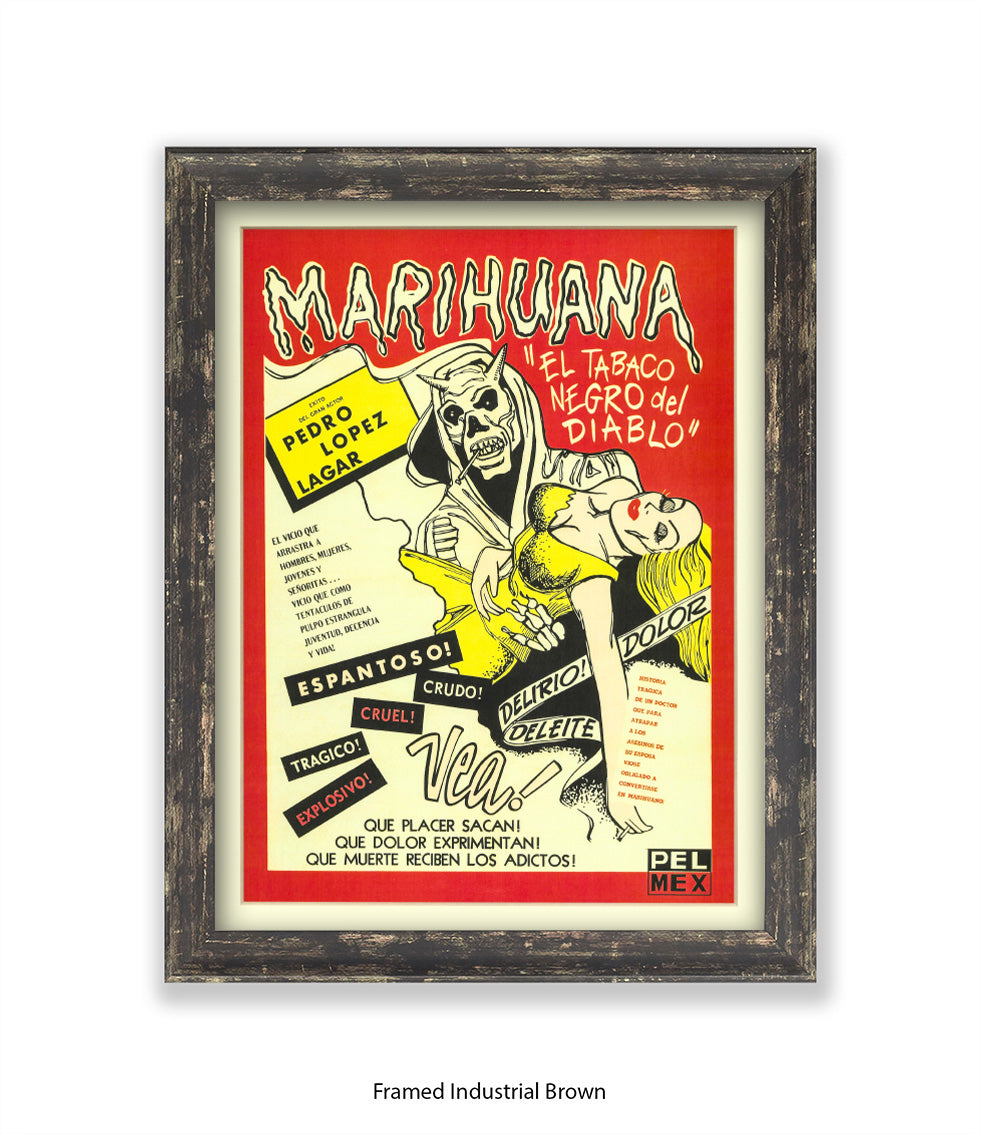 Marihuana - El Tabaco Negro Del Diablo - Art Print