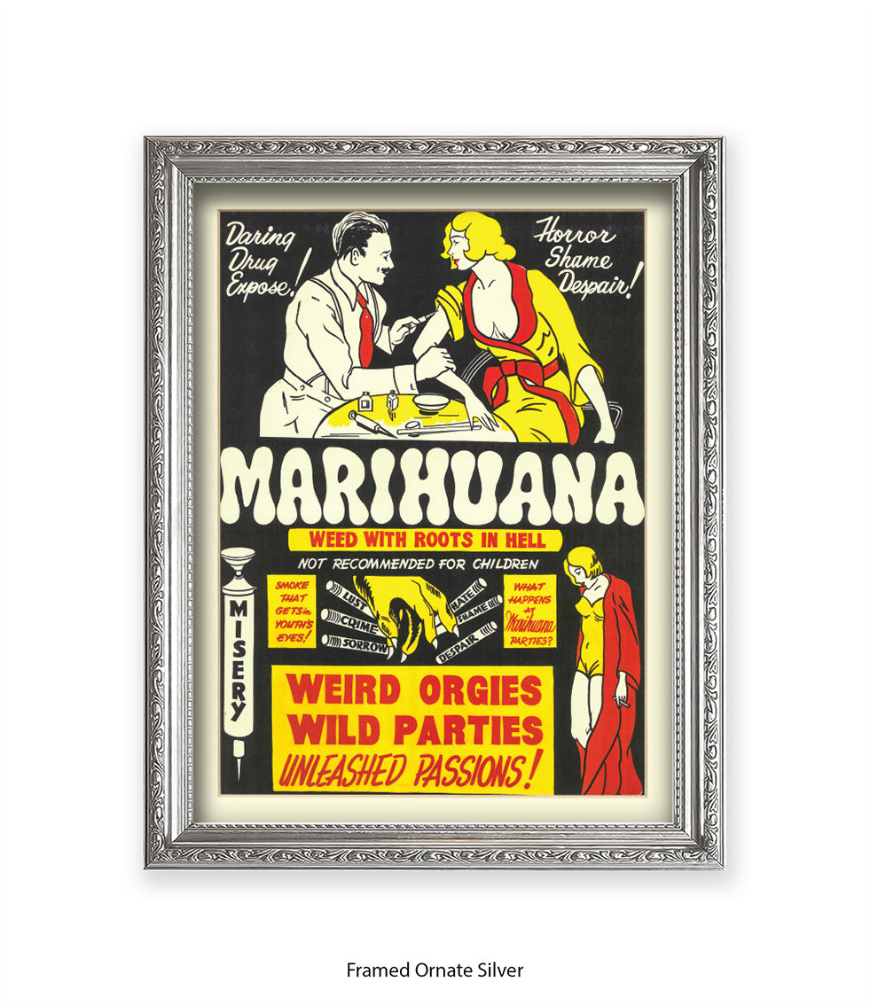Marihuana - Weed with Roots Hell - Art Print