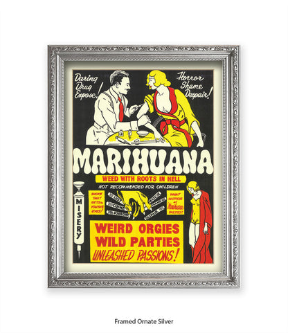 Marihuana - Weed with Roots Hell - Art Print