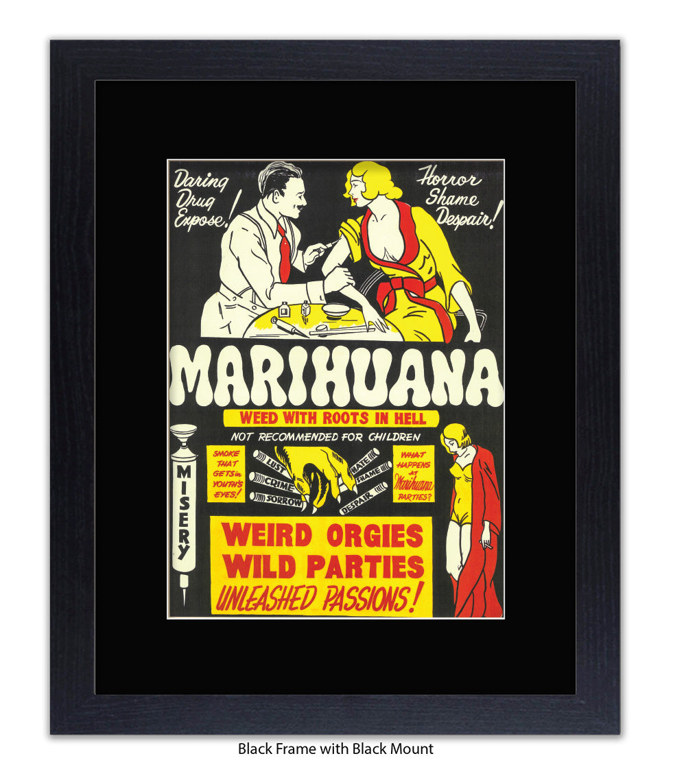 Marihuana - Weed with Roots Hell - Art Print