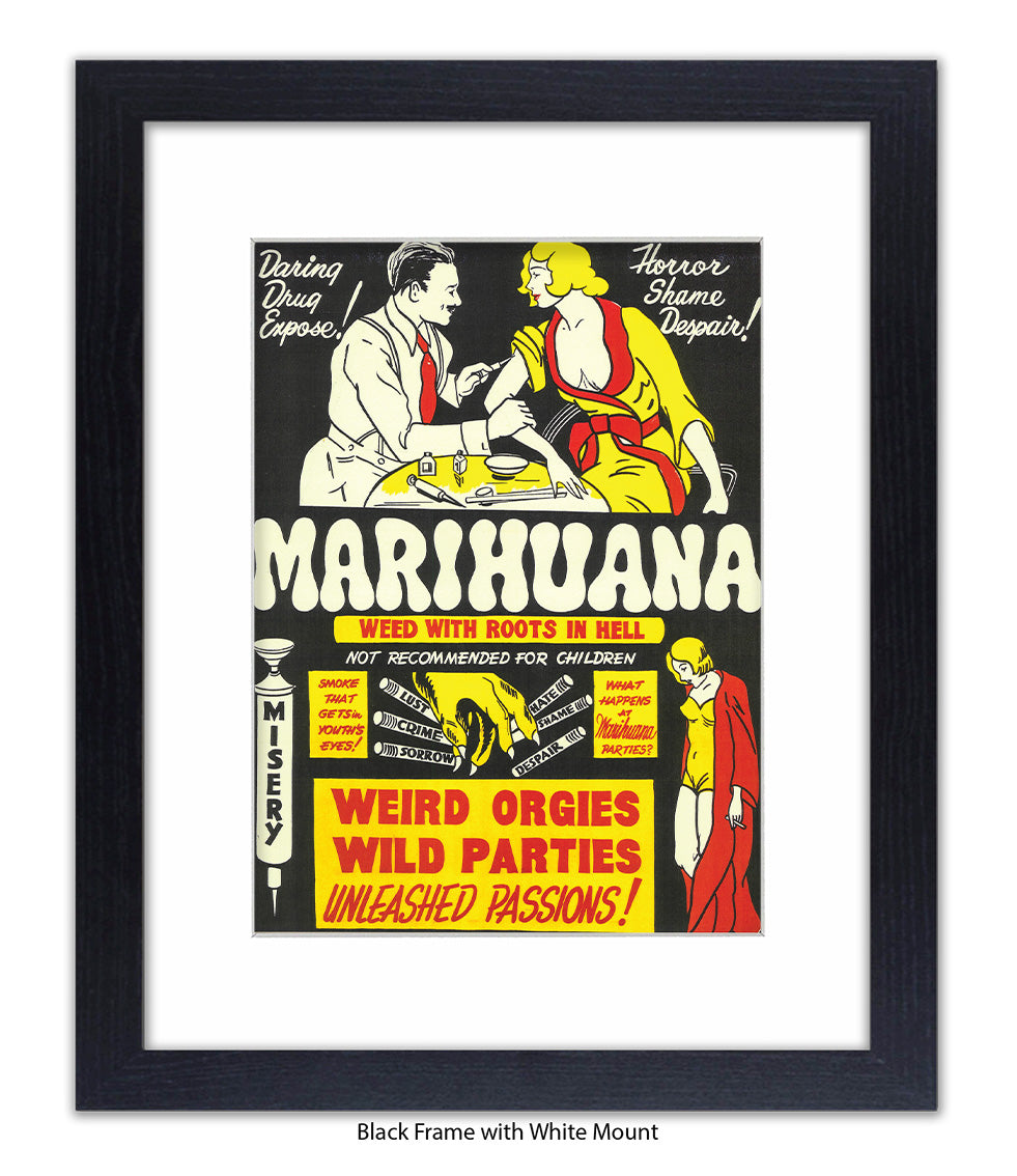 Marihuana - Weed with Roots Hell - Art Print