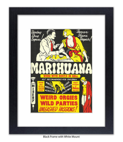 Marihuana - Weed with Roots Hell - Art Print