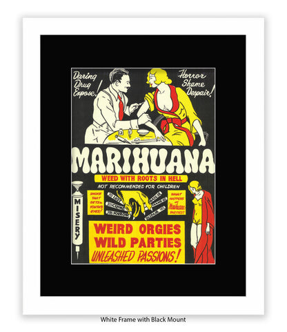 Marihuana - Weed with Roots Hell - Art Print