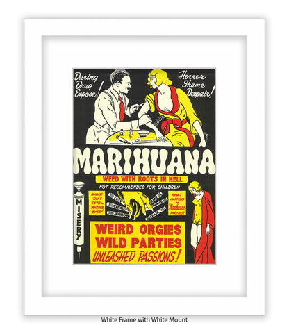 Marihuana - Weed with Roots Hell - Art Print