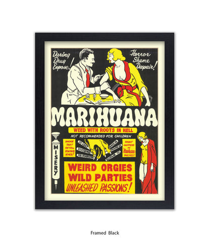 Marihuana - Weed with Roots Hell - Art Print
