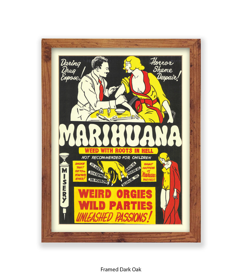 Marihuana - Weed with Roots Hell - Art Print