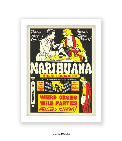 Marihuana - Weed with Roots Hell - Art Print