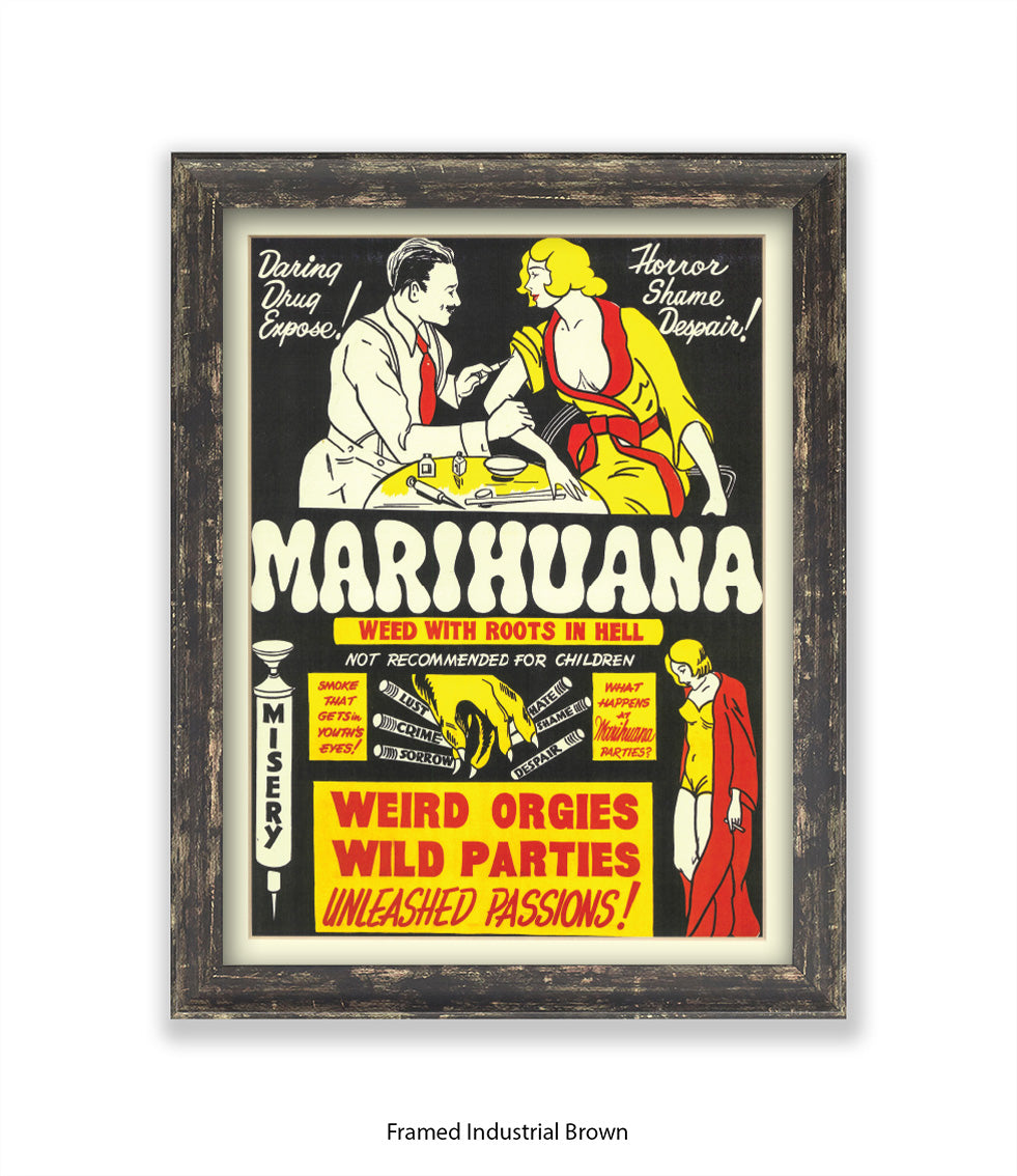 Marihuana - Weed with Roots Hell - Art Print