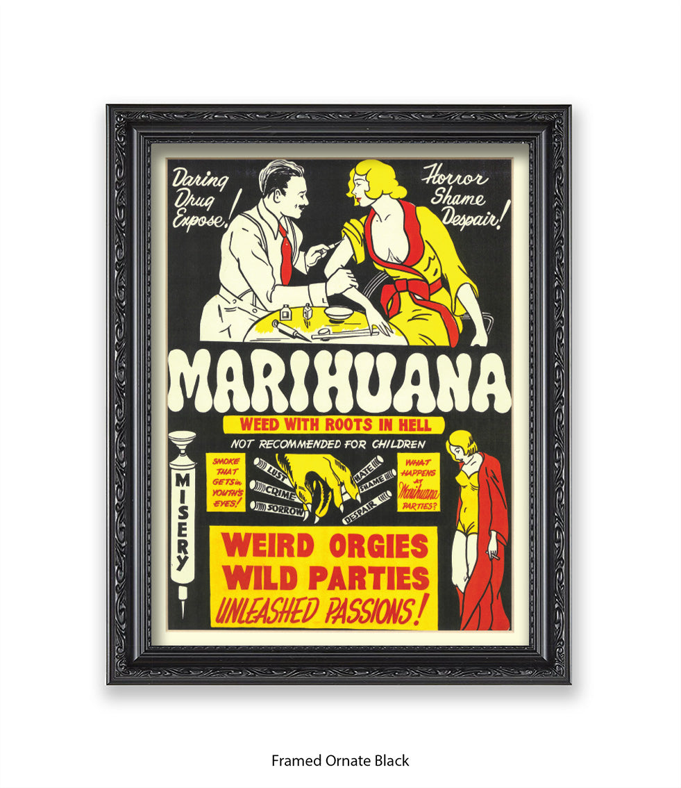 Marihuana - Weed with Roots Hell - Art Print