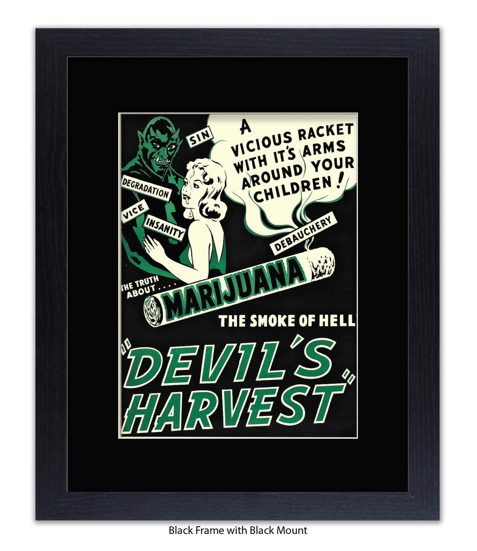 Marijuana - Devils Harvest - Green- Art Print