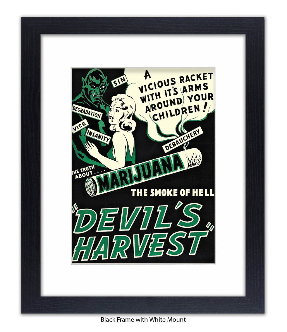 Marijuana - Devils Harvest - Green- Art Print