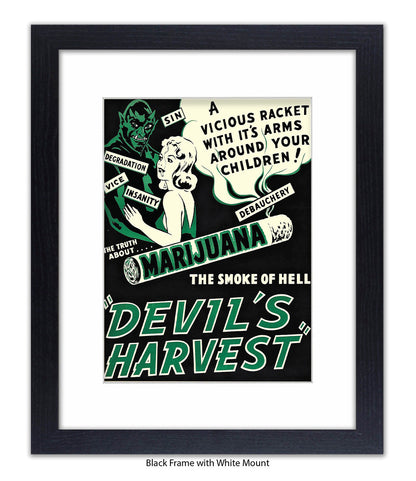 Marijuana - Devils Harvest - Green- Art Print
