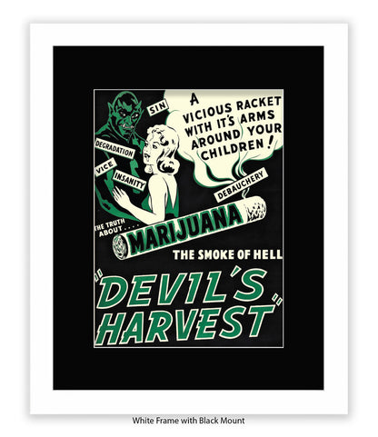 Marijuana - Devils Harvest - Green- Art Print