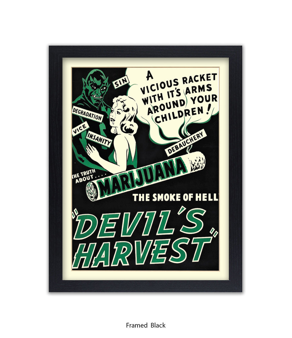 Marijuana - Devils Harvest - Green- Art Print