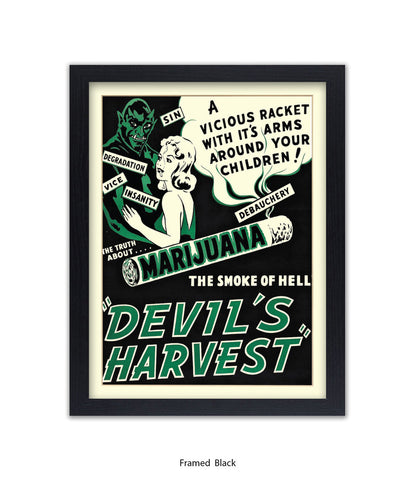 Marijuana - Devils Harvest - Green- Art Print