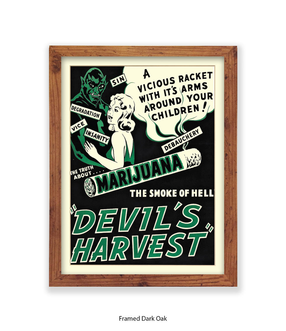 Marijuana - Devils Harvest - Green- Art Print
