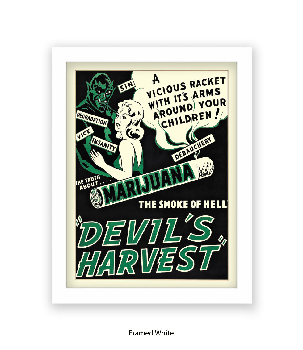 Marijuana - Devils Harvest - Green- Art Print