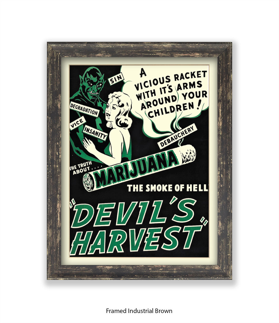 Marijuana - Devils Harvest - Green- Art Print