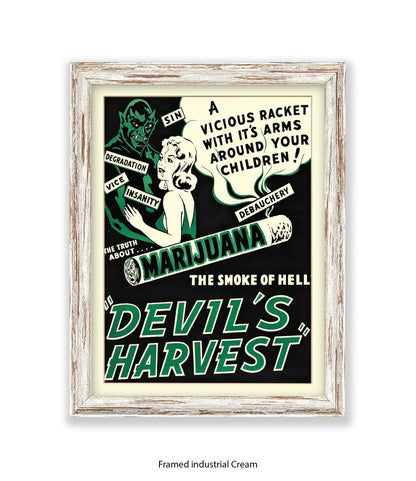 Marijuana - Devils Harvest - Green- Art Print