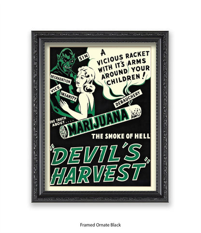 Marijuana - Devils Harvest - Green- Art Print