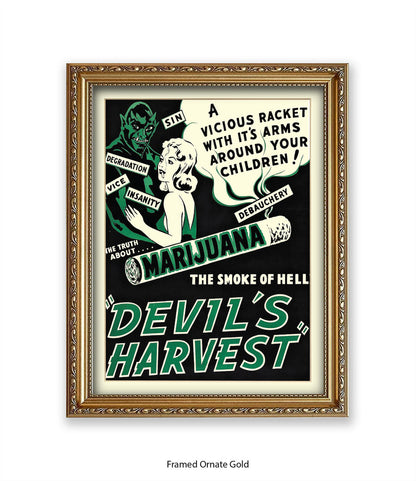 Marijuana - Devils Harvest - Green- Art Print