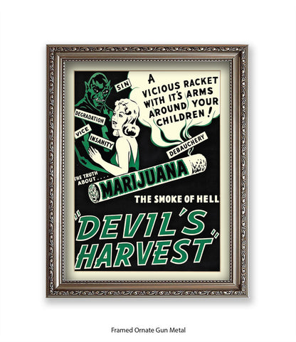 Marijuana - Devils Harvest - Green- Art Print