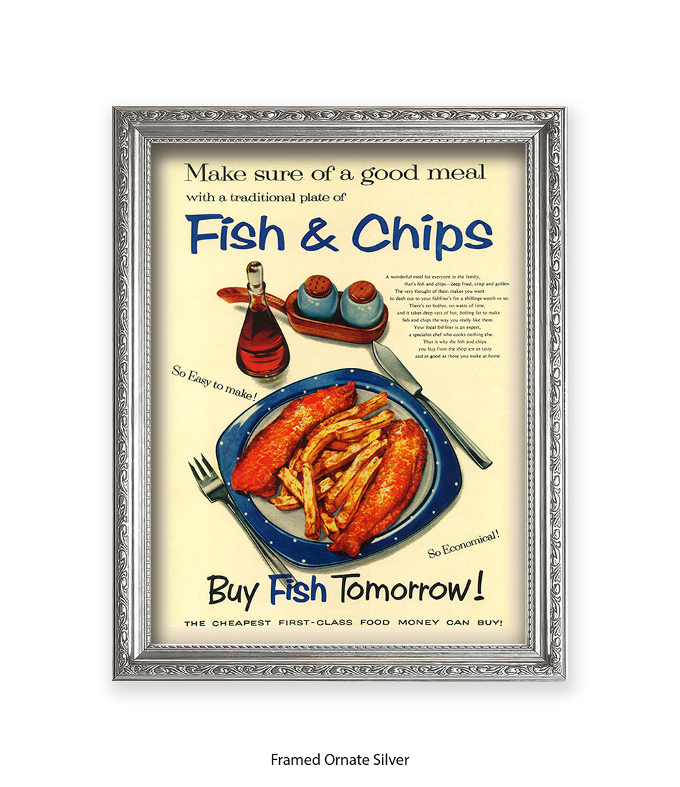 Fish & Chips - buy fish tomorrow! - Art Print