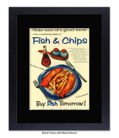 Fish & Chips - buy fish tomorrow! - Art Print