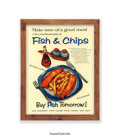 Fish & Chips - buy fish tomorrow! - Art Print